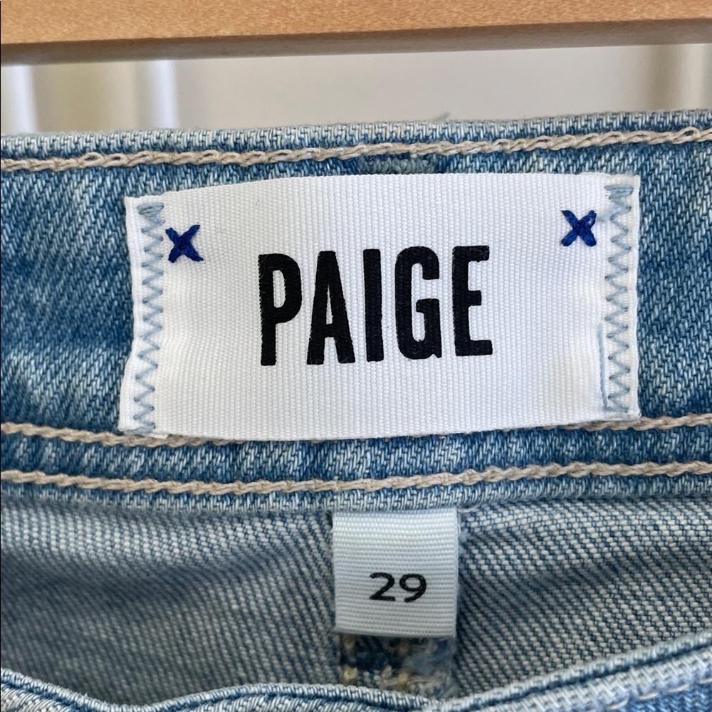 PAIGE - Nellie Wide Legged Denim Ankle Jeans - Light Blue - 29 - Picture 4 of 13